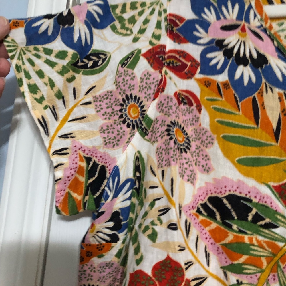 Cece linen tropical short sleeve shirt plus women size 1X vacation NWOT - Picture 5 of 8